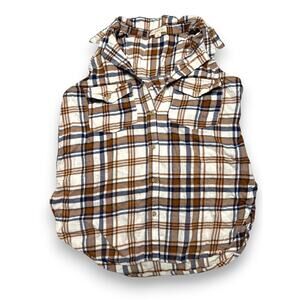 Ultra Flirt Sleeveless Plaid Button-Down shirt size Medium